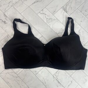 NWOT Cacique Lane Bryant Womans T-Shirt Bra Black Lightly Lined WIRELESS 42DDD